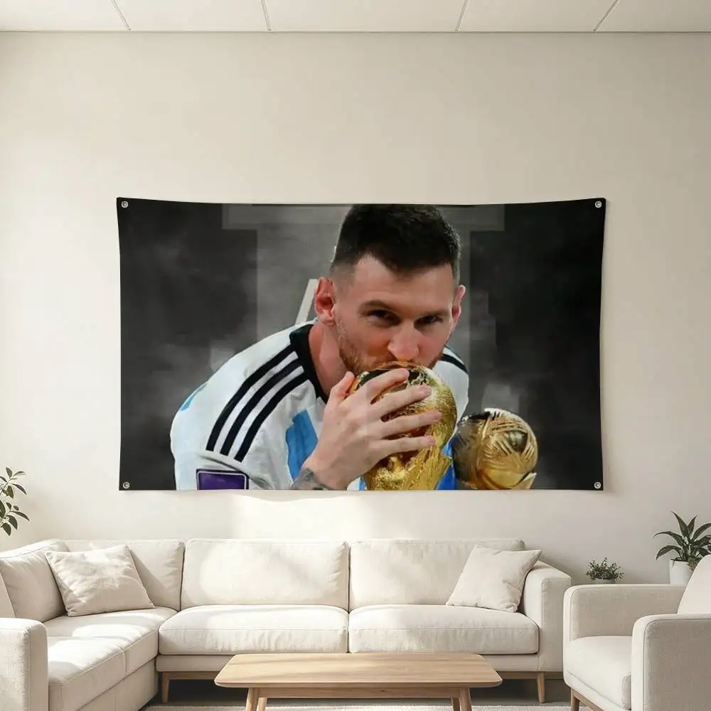 Lionel Messi F-Football S-Star Flags for Bedrooms Home Decor Items Outdoor Decors Garage Decoration Flaga