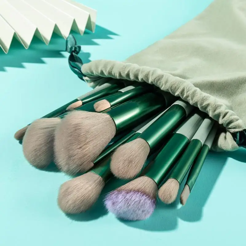 13Pcs Full Function Makeup Brush Set Premium Cosmetic Brushes Kit With Portable Storage Bag for Daily Makeup