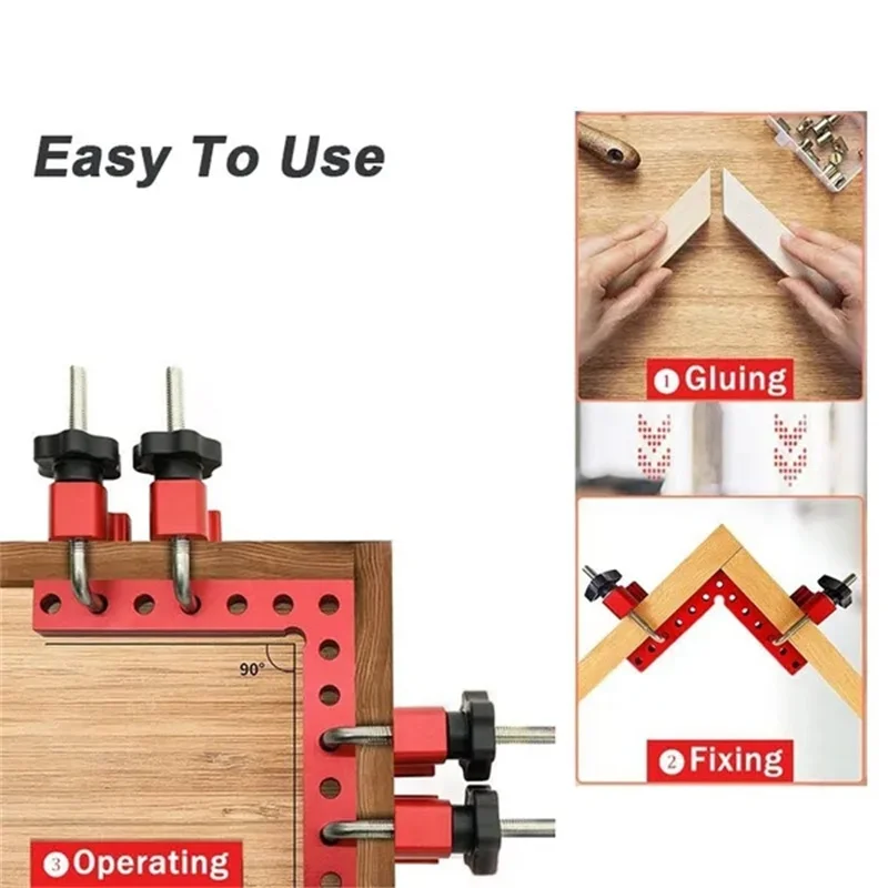 Imagem -02 - Liga de Alumínio L-tipo Canto Grampos 90 ° Posicionamento Quadrados Grampos para Molduras Armários Fixo Clip Régua Ferramenta para Carpintaria 1pc