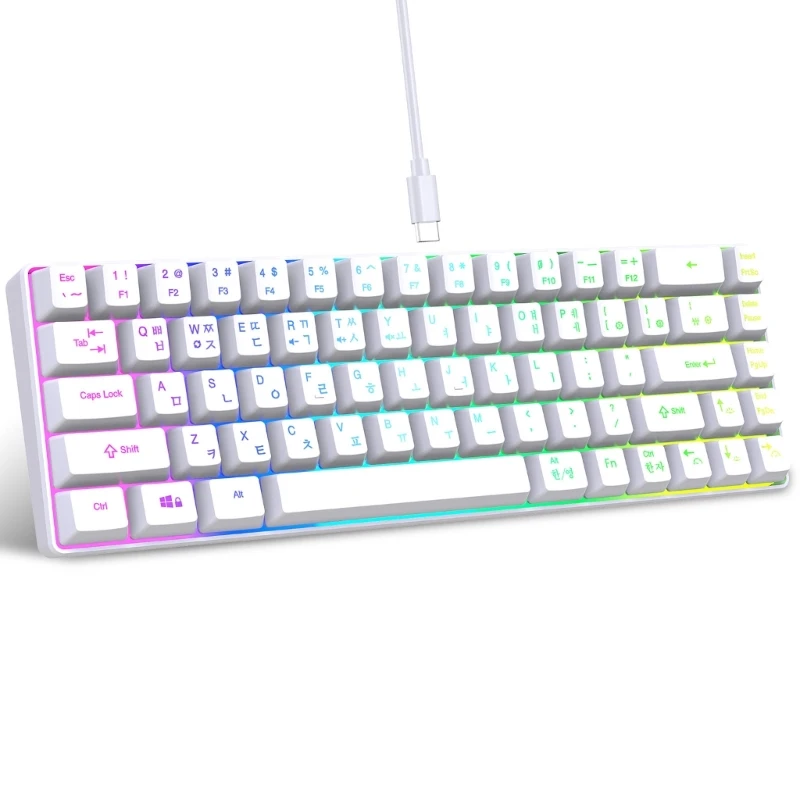 V200 Membrane Keyboards with 20 RGB Backlights 10million Longlasting Life Excellent Korean Keyboards 68Keys QXNF