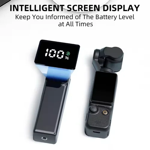 Imagen 2 del producto Manija de batería para DJI osmo Pocket 3, accesorios extendidos Manija de batería 5000 mAh Alimentación móvil con MINI trípode