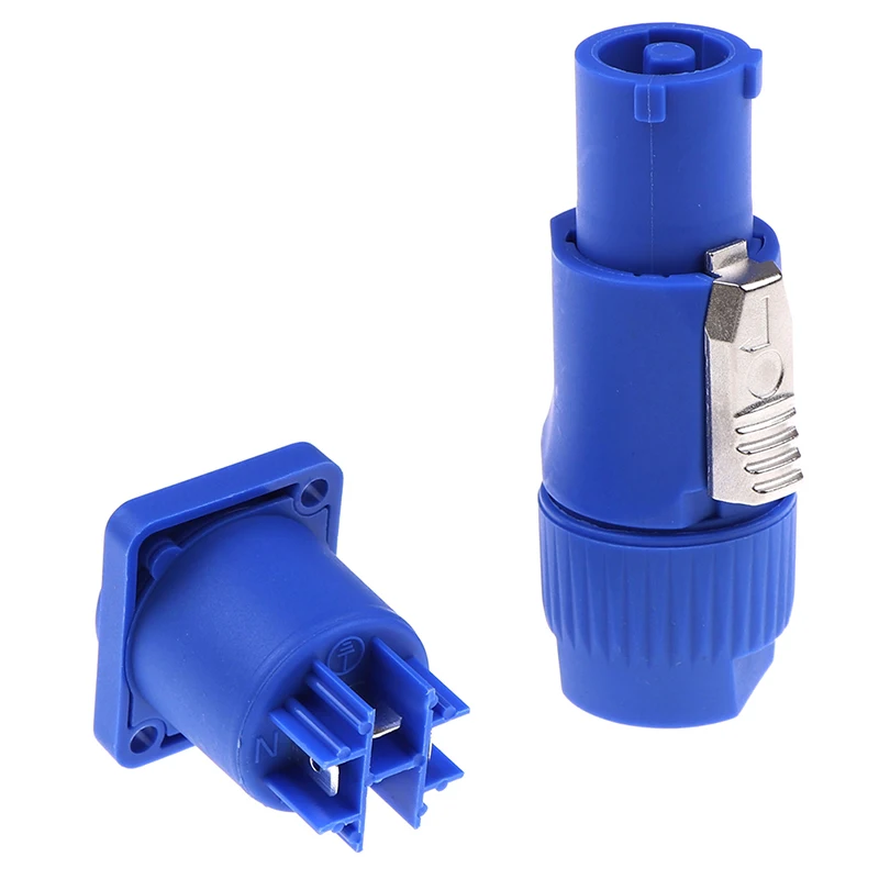Hot! 2Pcs/set PowerCON Audio 3P Type A NAC3FCA+NAC3MPA-1 Chassis Plug Panel Connector