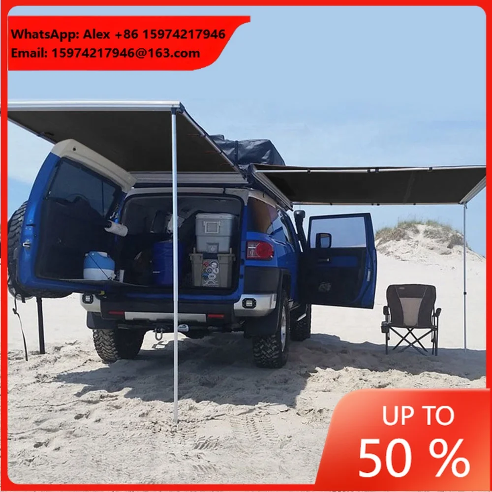 Waterproof Car Side Awning SUV Tailgate Tent Retractable Roof Top Canopy For Overland Camping Car Travel Extension Sunshade
