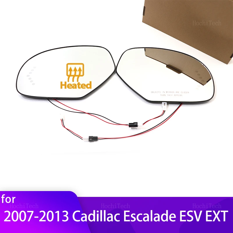 Left&Right Side Heated Wing Mirror Glass  Angle Rearview Mirror for 2007-2013 Cadillac Escalade ESV EXT Accessories