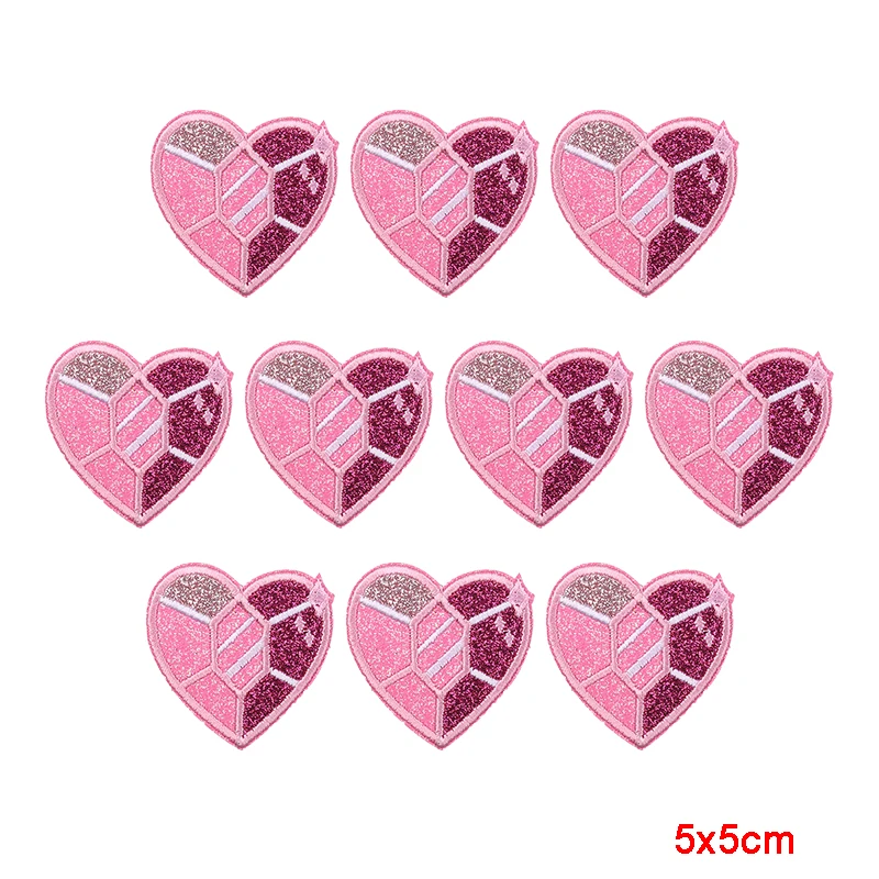 10 Stück Funkelnde Diamant-Schleifen-Herz-Aufnäher zum Aufbügeln, Stickerei-Patches aus Glitzermaterial für Westen und Taschen, Funkelnde Geschenkidee für Mädchen – Detail 38