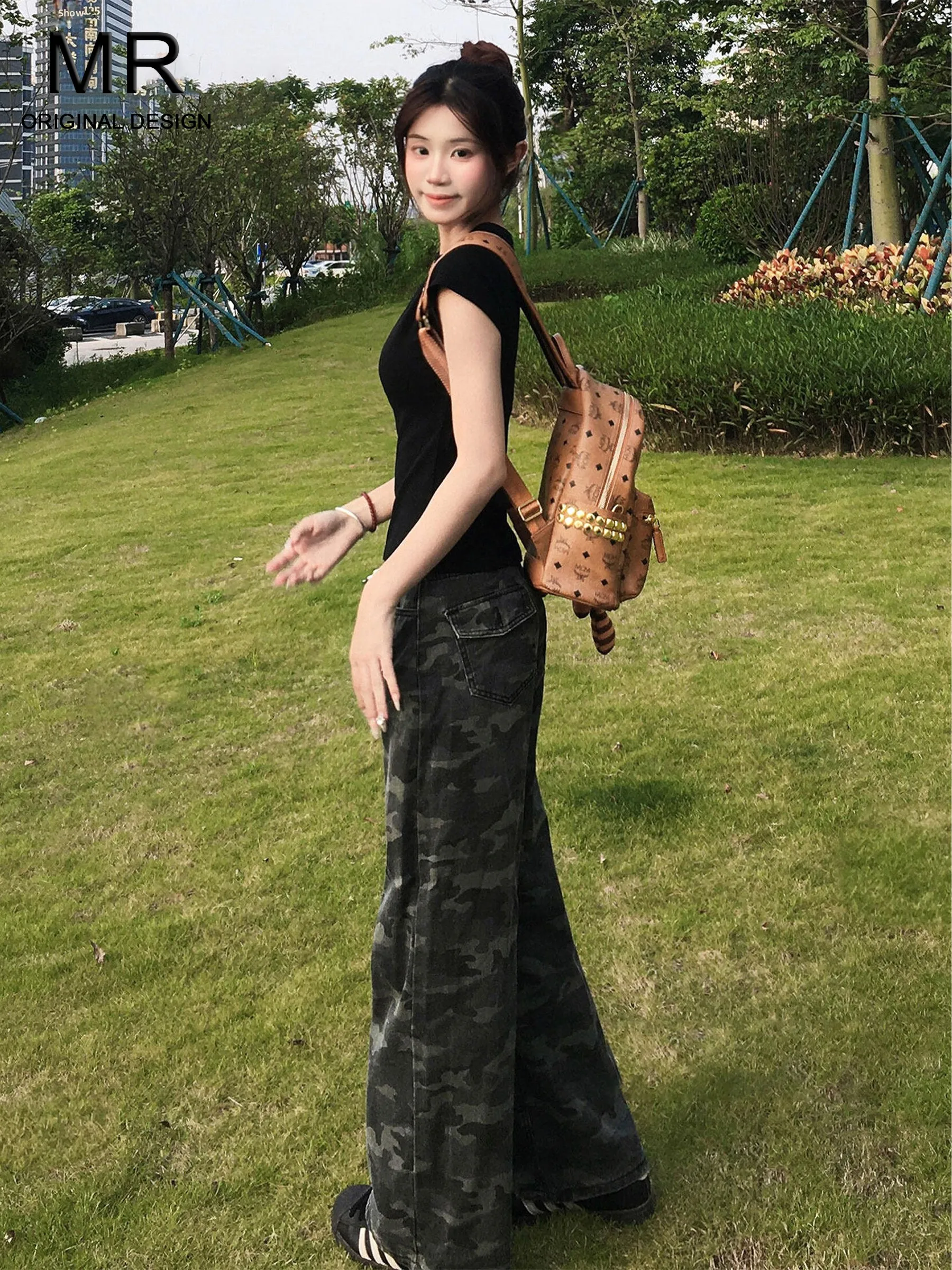 

Серые американские ретро-джинсы прямого кроя для женщин, свободные широкие брюки в пол, летние повседневные джинсы с высокой талией, стройнящие фигуру