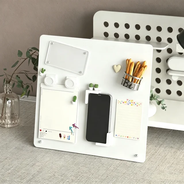 Magnetic Metal Display Bulletin Board - Magnet Display Stand for Displaying Memos Messages Photos in Home School Kitchen Office