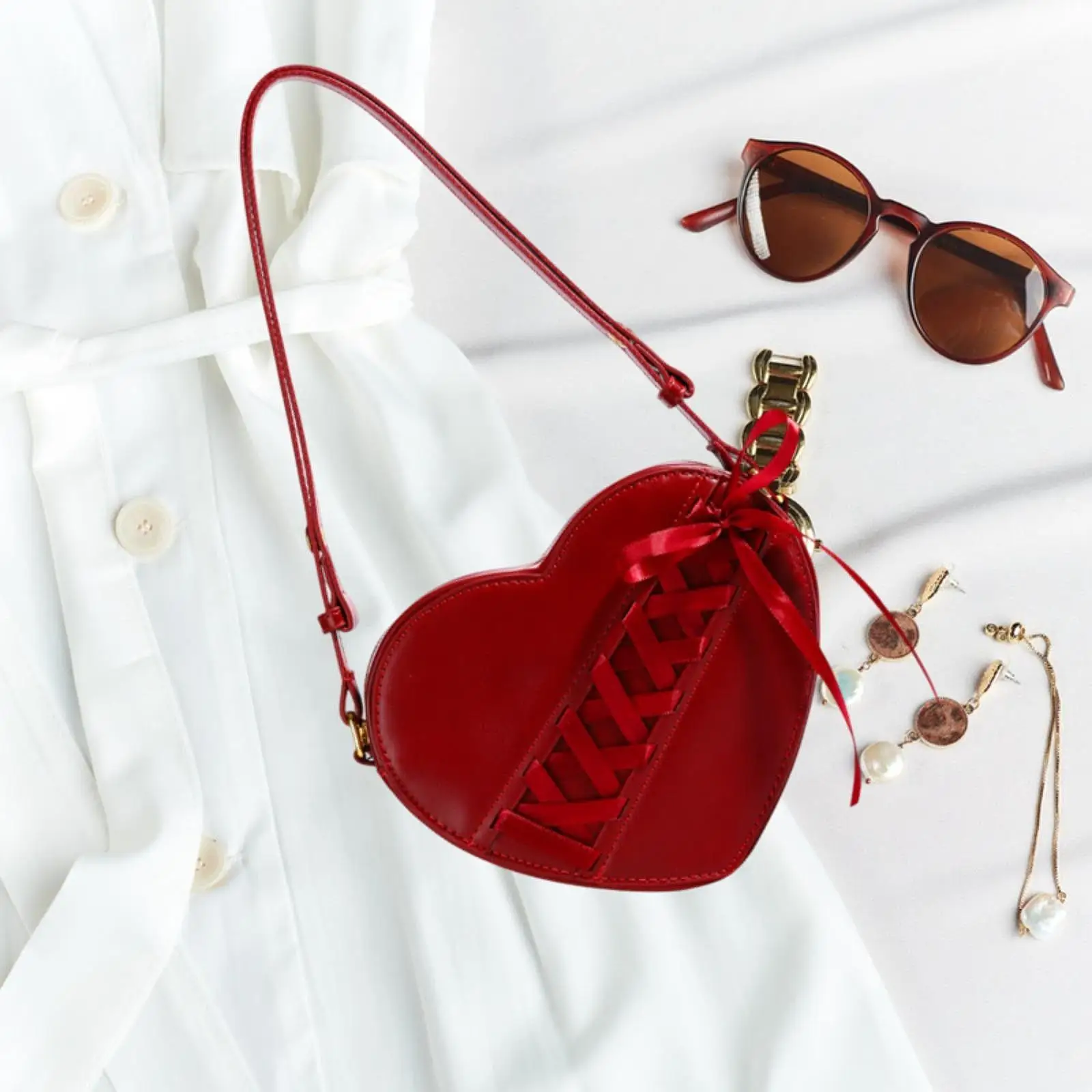 

Heart Shape Satchel for Women Shoulder Bag for Dating Commuting Vacation