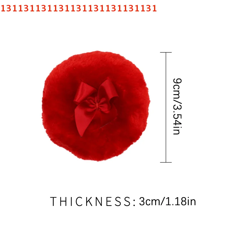 Profesjonalna pluszowa gąbeczka do makijażu z kokardką, okrągła, miękka, puszysta, do pudru sypkiego, urocza gąbeczka do podkładu, narzędzie kosmetyczne.