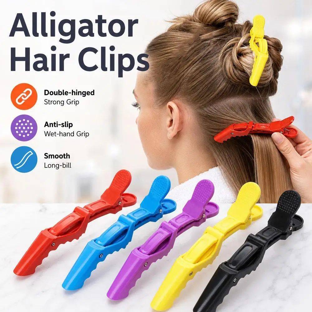 2PCS Alligator Hair Clips Hairdressing Clamps Claws Section Clip Barber Crocodile Hairpin Salon Styling Tools Hair Accessories