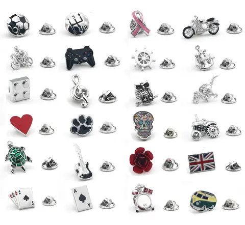 iGame Men's Fashion Brooch Lady's Lapel Pin Clothing Backpack Badge Quality Brass Material Music Car Animal Anchor Poker Design