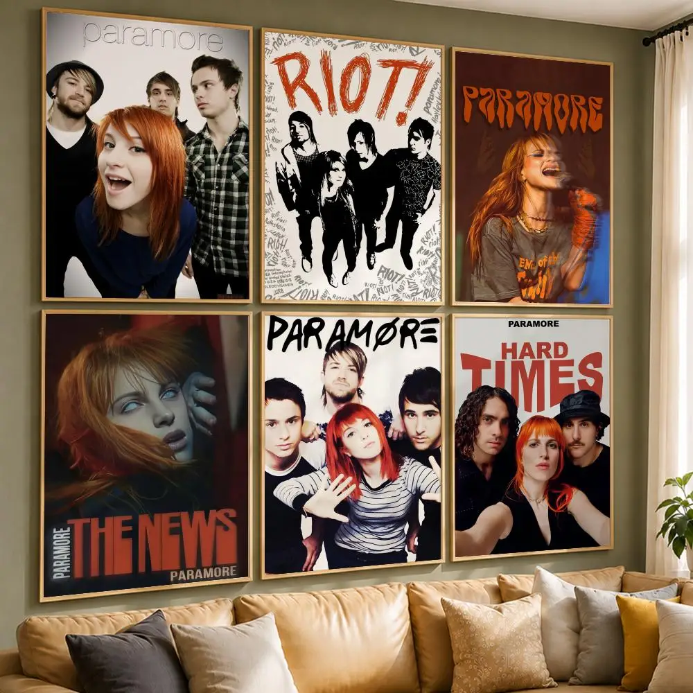 Rock Band P-ParamoreS Poster Vintage Retro Anime Poster Stickers Peel and Stick Wall Art Home Decor