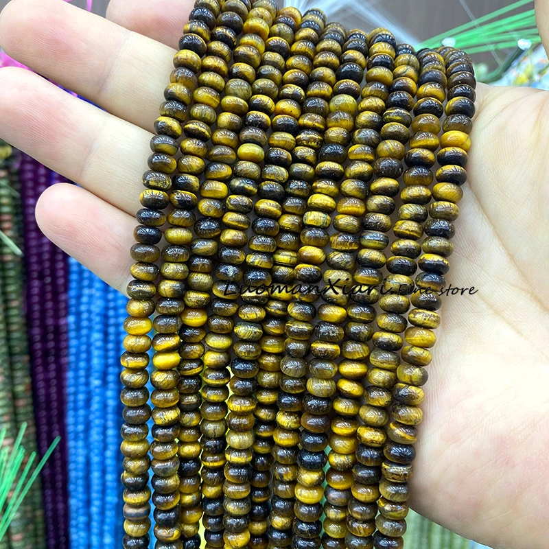 4x6mm Rondelle Natural Stone Indian Agate Loose Spacer Beads for Jewelry Making Diy Earrings Bracelet Charms Accessories