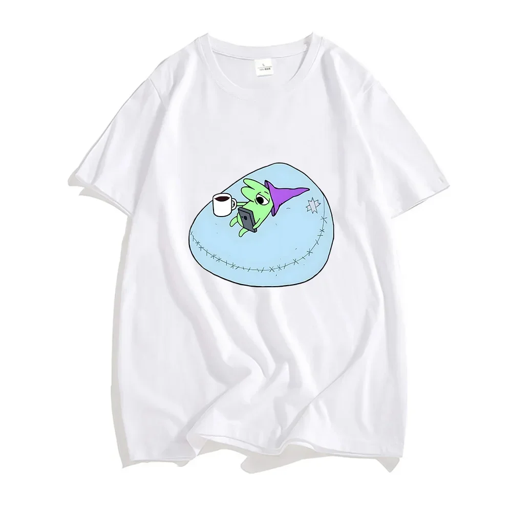 Smiling Friend Cartoon Print T-shirt summer  T-shirt interesting pattern print T-shirt casual short sleeve