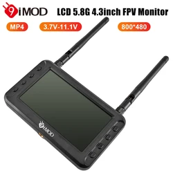 9IMOD 4.3inch 5.8G FPV Monitor HD Aviation Wireless Receive Image Transmission Dual Antenna