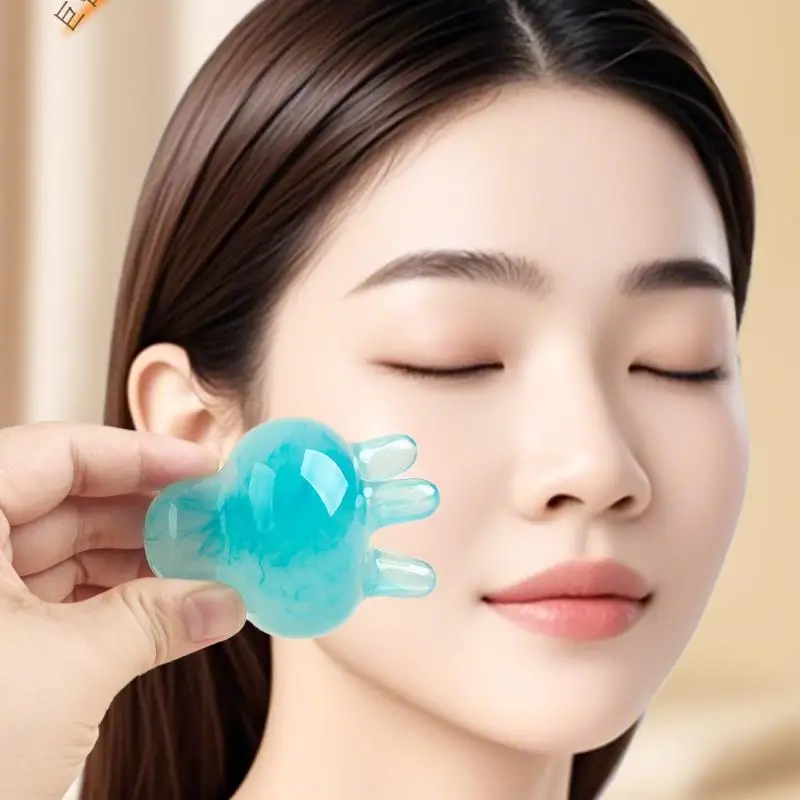 Resin Jellyfis Massage Comb Head Meridian Scraping Scalp Massage Brush Acupuncture SPA GuaSha Massage Comb Fatigue Relief