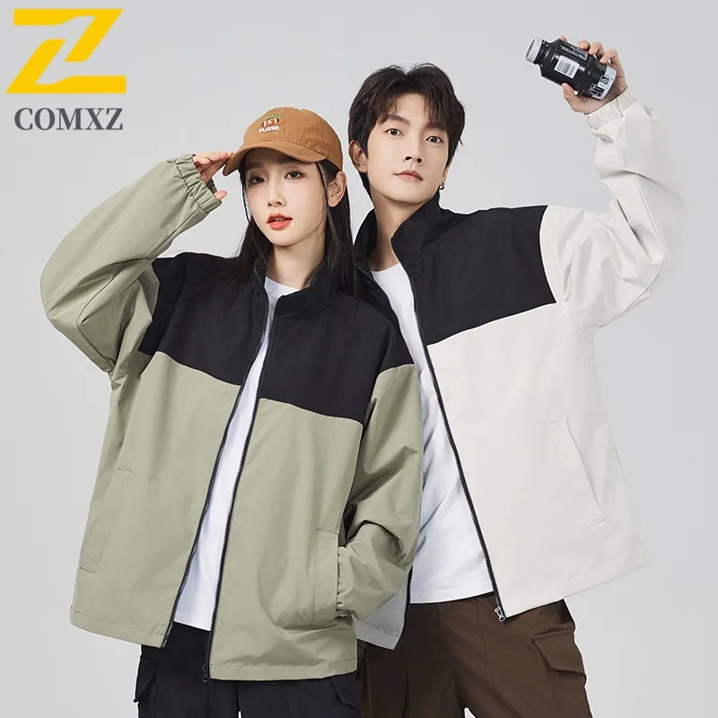

Мужская куртка COMXZ в горном стиле с воротником-стойкой, осеннее водонепроницаемое ветрозащитное бейсбольное пальто для городского туризма, уличная одежда 2025