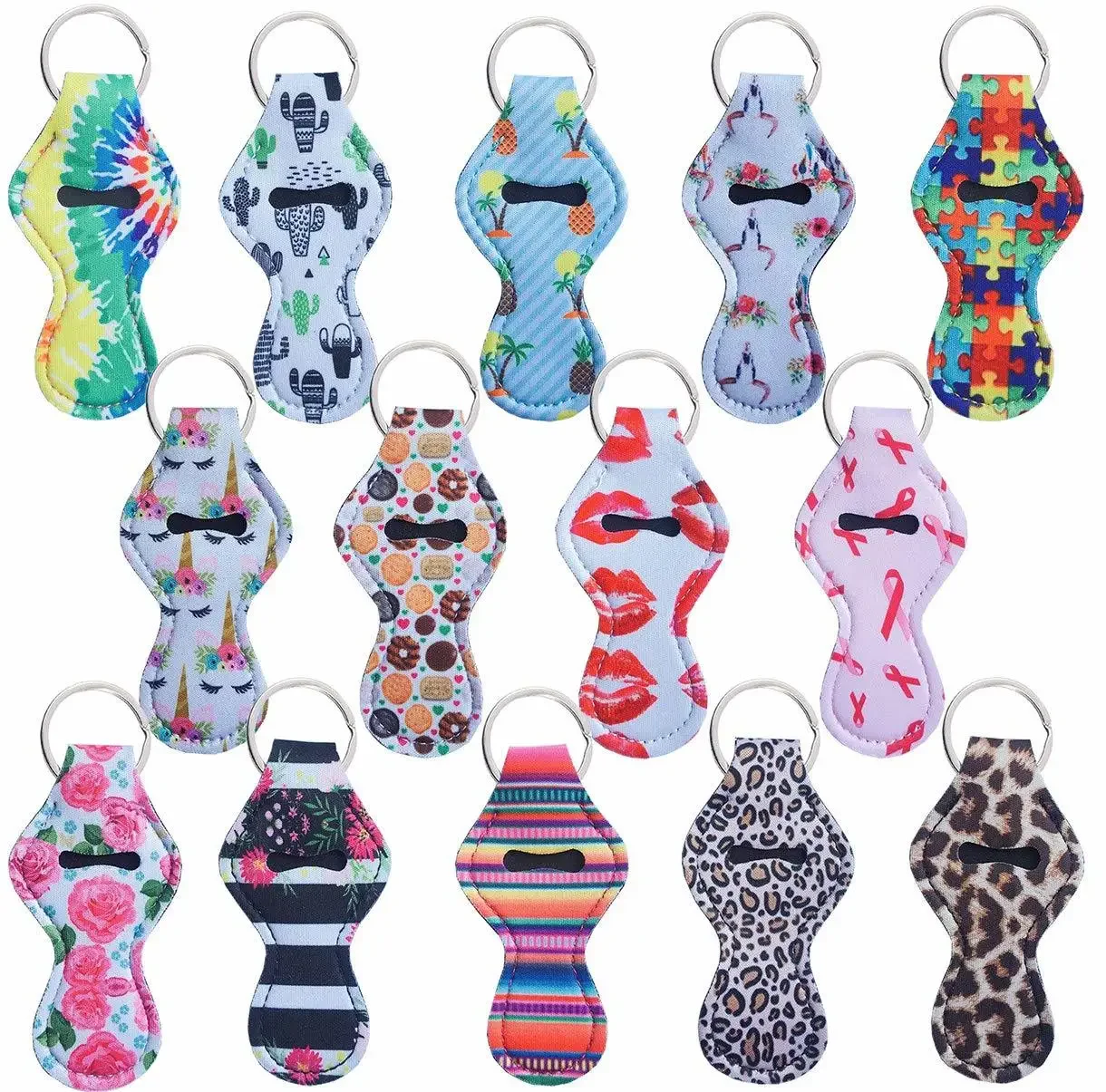 Chapstick Holder Keychain Neoprene Lip Balm Keychain Holder Lightweight Portable Pouch Christmas Gift Women's Fashion Accessorie
