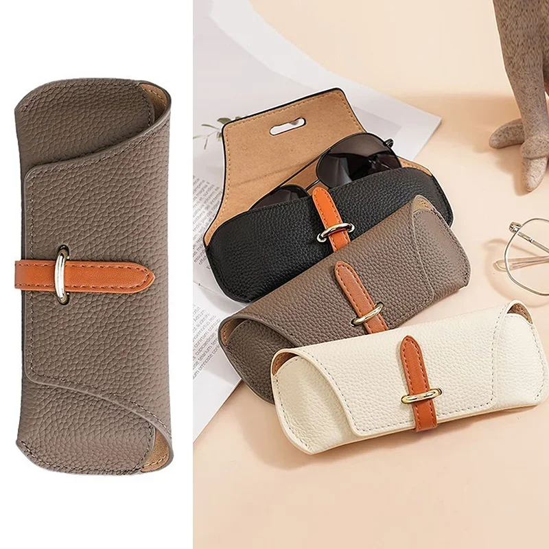 Portable Case Soft Protective Case Cover Glasses Bag Sunglasses Case Box Reading Eyeglasses Pouch Eyewear Protector PU Leather