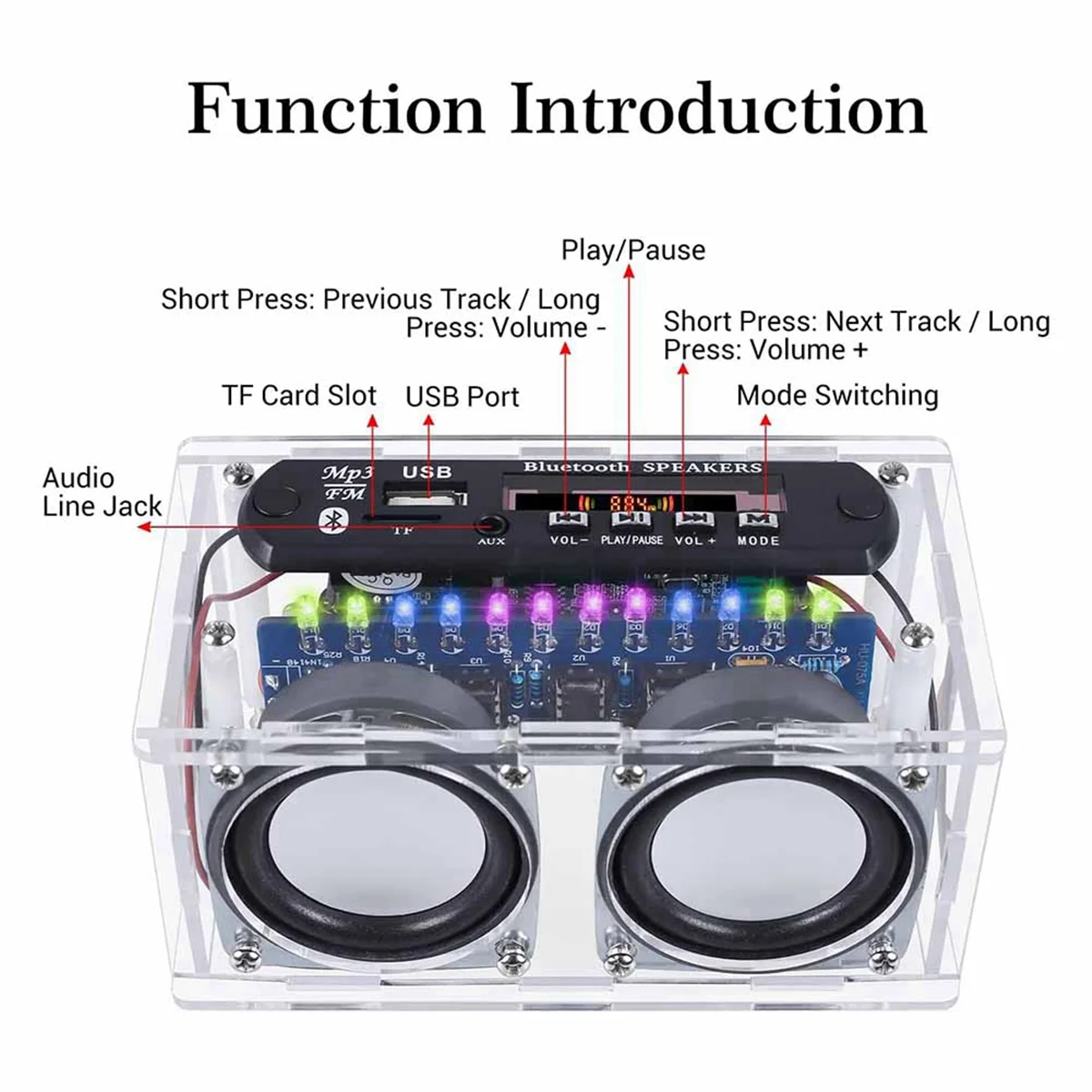 POP-lDIY Bluetooth Speaker Kit,Recording Function FM Radio Soldering Practice Kit with LED Spectrum and Remote