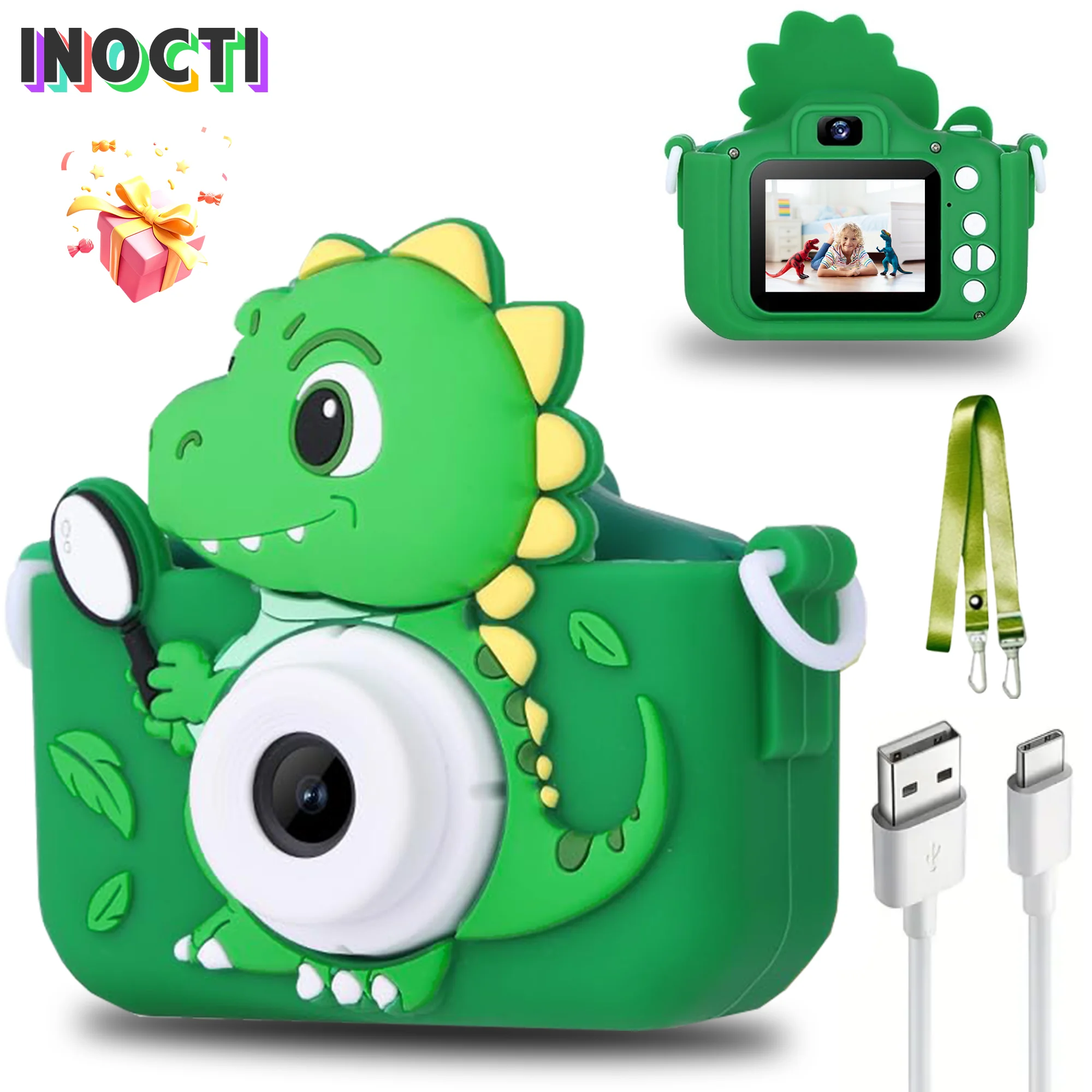 

Kids Camera 1080P HD -20MP Dual Lens with Selfie Mode, Outdoor Adventure Toy for 3-12 Year Olds.Ideal Gift