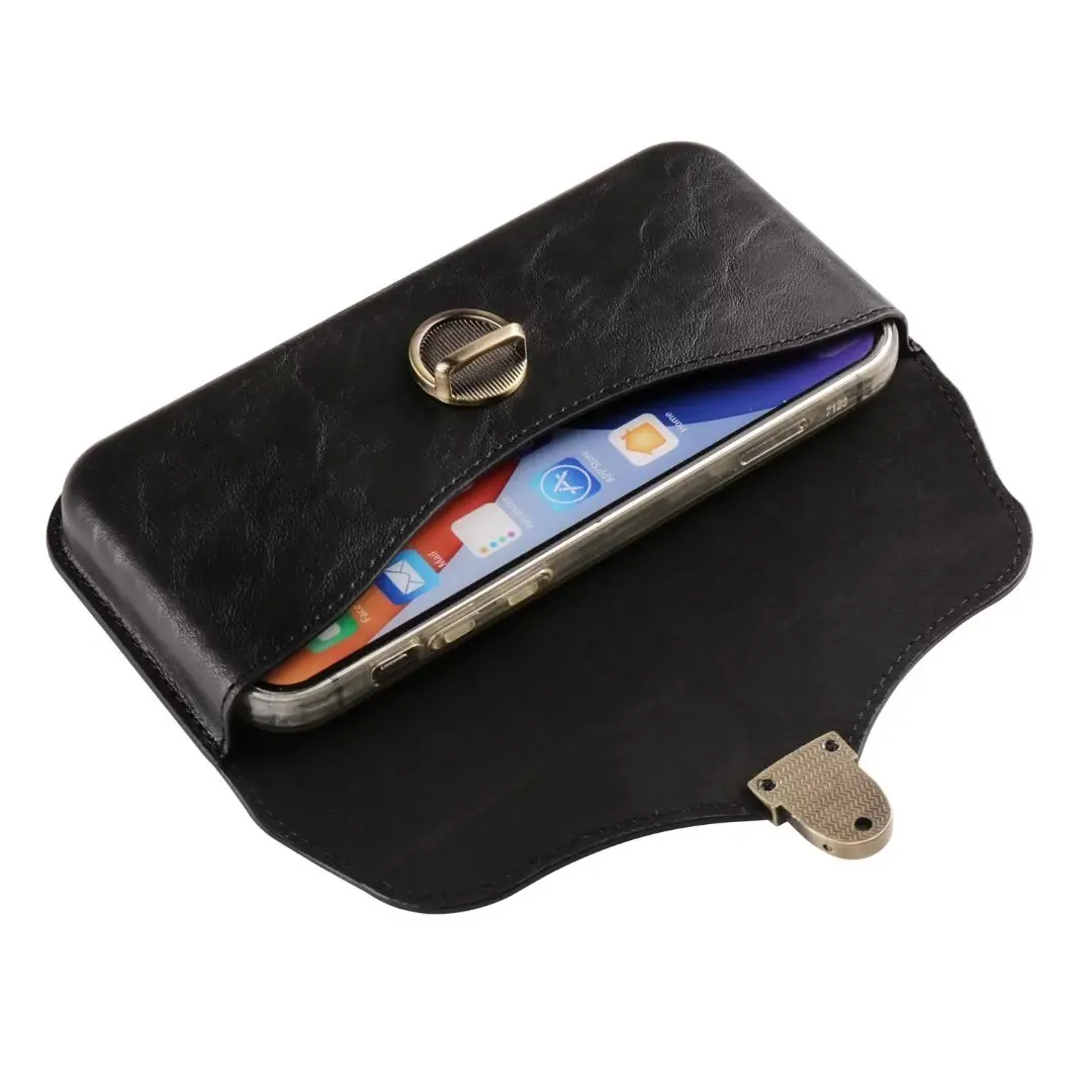 Universal 4.7-6.7 inch Smartphone Leather Pouch Belt Clip Holster Case For iPhone Samsung Xiaomi Huawei Sony LG Nokia Waist Bag