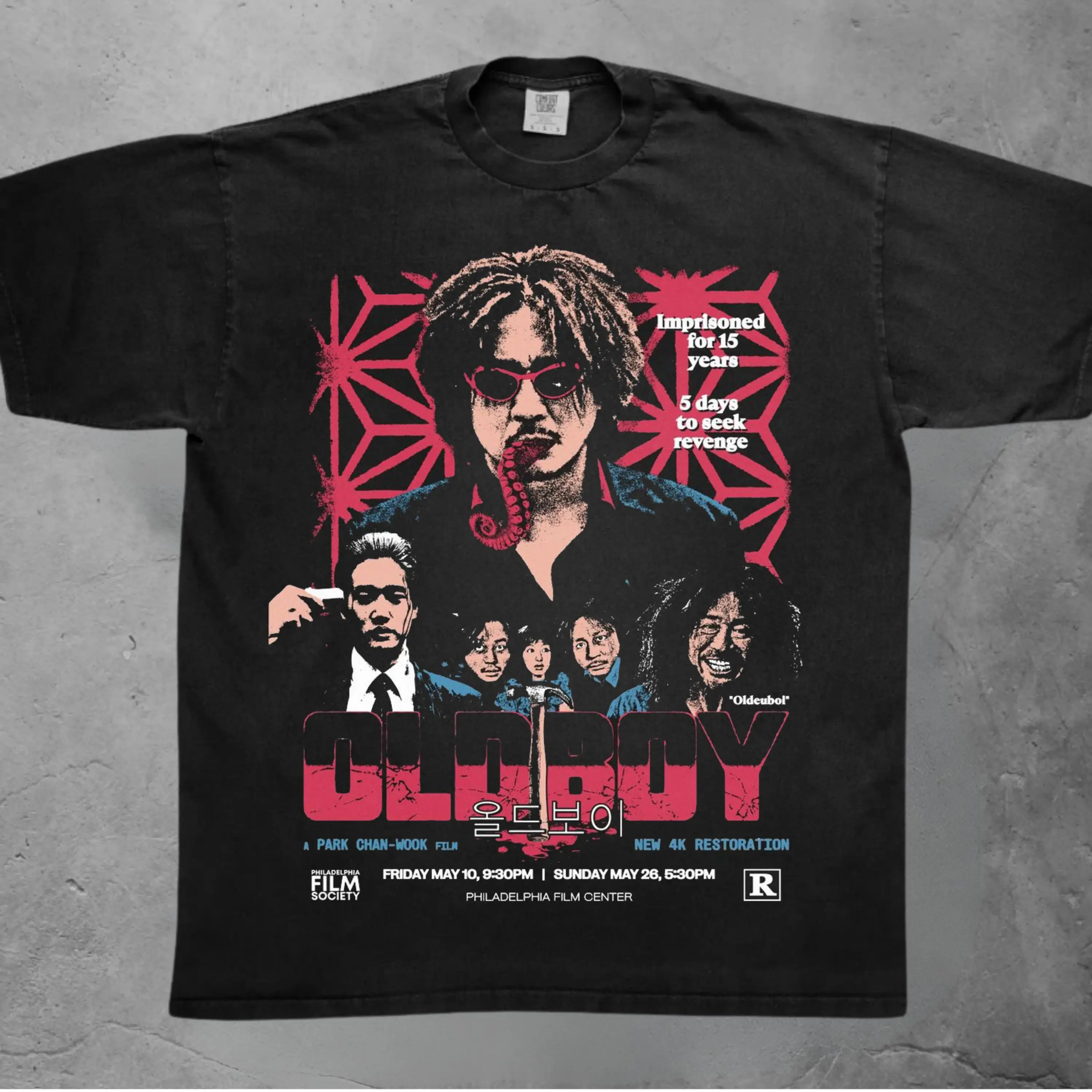 Oldboy Movie Shirt, Korean Thriller Graphic Tee, Park Chan-wook Film T-Shirt, Vintage Distressed Cinema Tee, Cult Movie Shirt