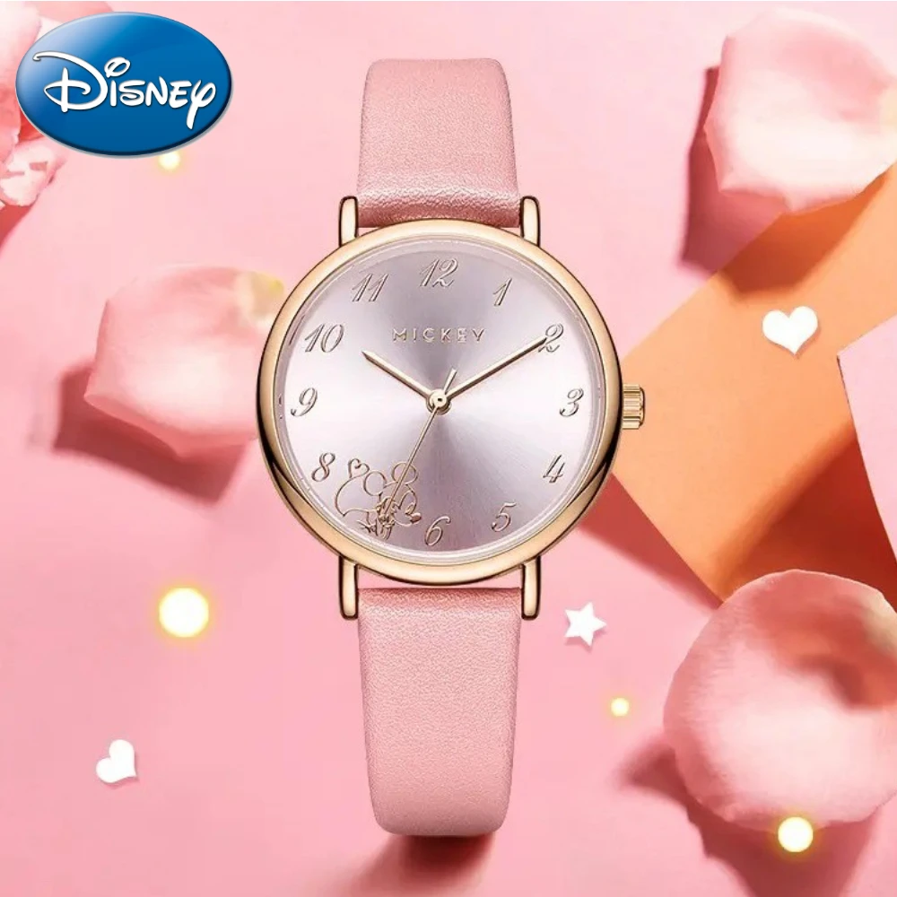 

Disney Student Women's Watch Simple Fashion Mickey Mouse Joint Belt Waterproof Quartz Clock Gift With Box Relogio Masculino