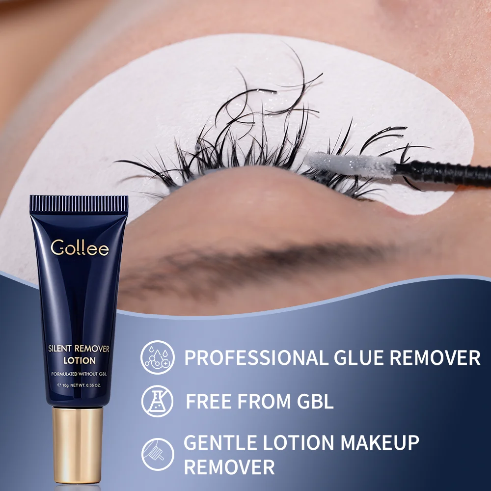Gollee Eyelash Glue Gentle Fragrance of Flowers 3-6 Minute Unloading Adhesive Professional Remover for Lash Tools Free From GBL