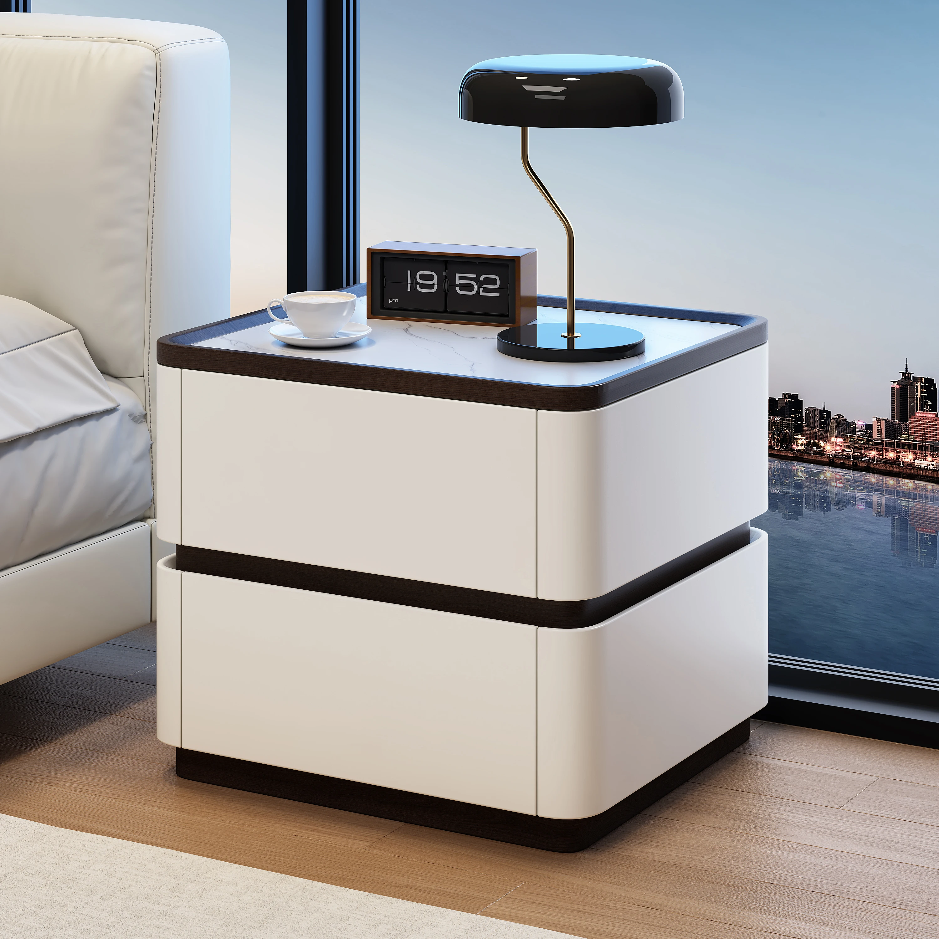 

Modern Simple Bedside Table Fashionable Elegant Generous Bedside Table Furniture for Home Interior Decor Designer Furniture