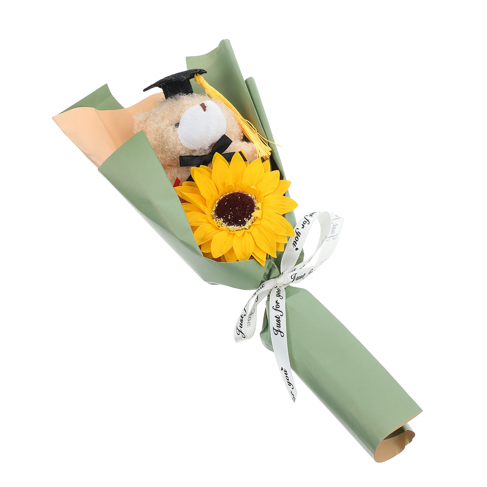 Boeket Dr Bear Afgestudeerde Afstudeerkous Bloemen (zeefdrukbloemen)