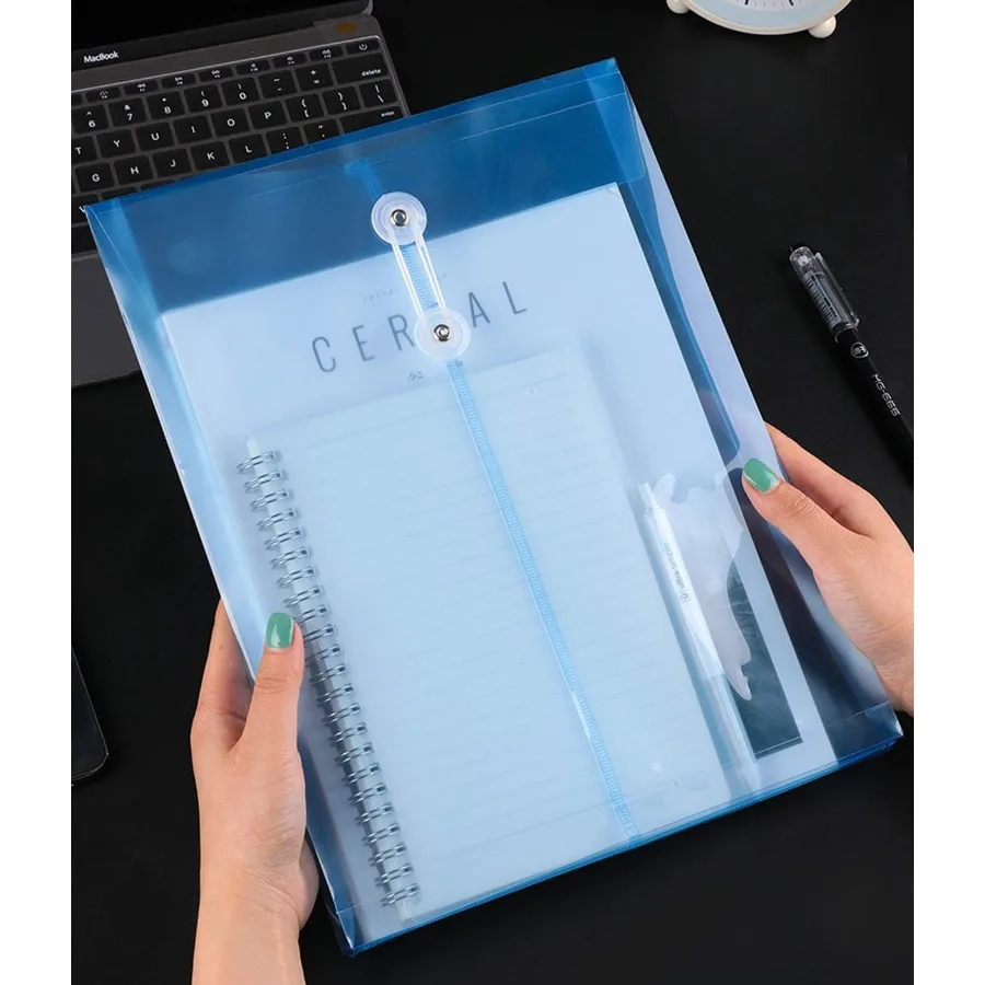 ซองพลาสติกใสแบบมีเชือกผูกปิด 1 ช่อง ขนาด Letter 5 ซองต่อแพ็ค คละสี