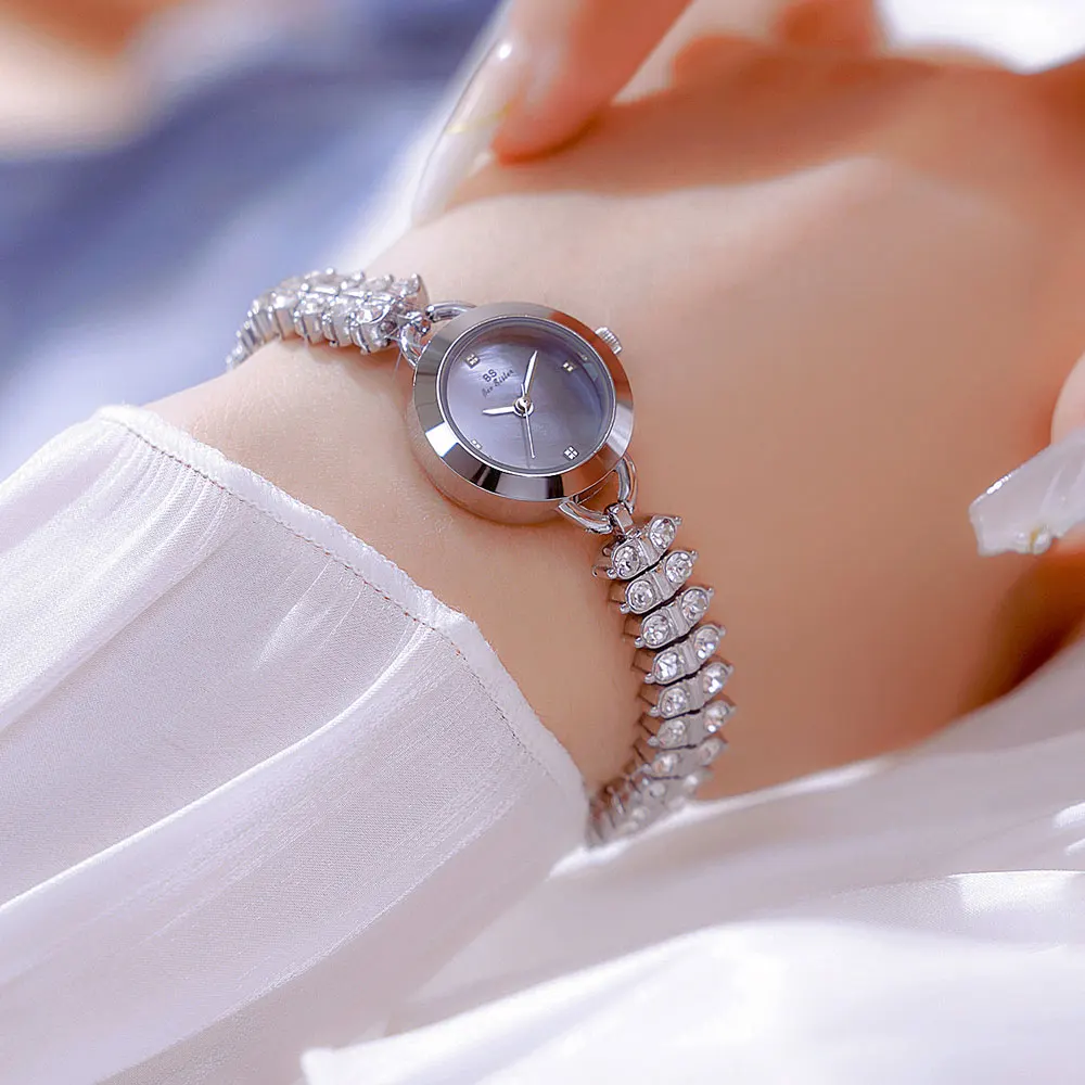 Лучший бренд, модные часы для женщин, браслет с бриллиантами, женские кварцевые часы, роскошные платья из нержавеющей стали, женские наручные часы