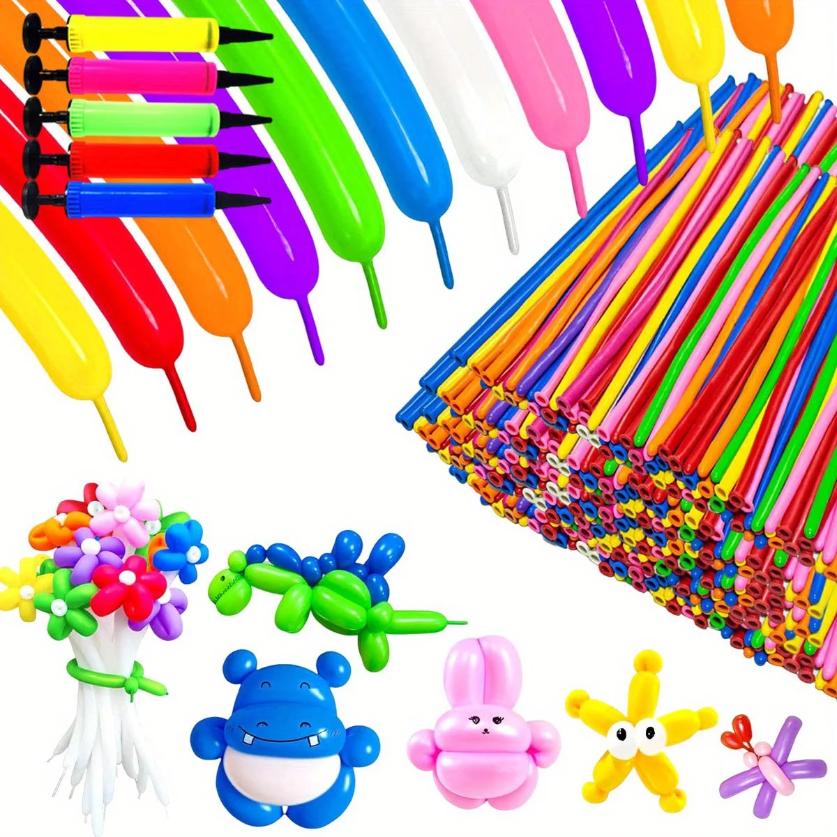 50/100pcs 10.23inch Colorful Long Latex Balloons With Balloon Pump DIY Manual class Magic Twisting Balloons ZSY