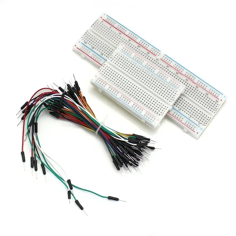 1set 400 830 Point Solderless PCB Bread Board MB102 Breadboard Test Develop with 65pcs Jumper Cables Bread plate line DIY kit