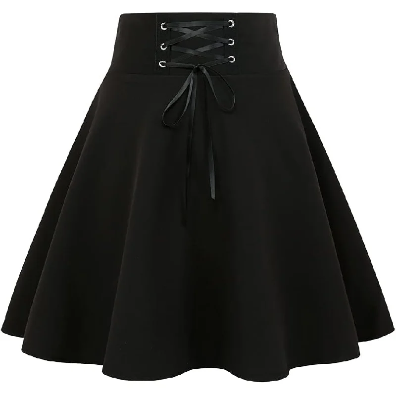 Gothic Plaid Mini Skirts for Women Short High Waist Plaid, Victorian Scottish Style For Daily Leisure And Halloween