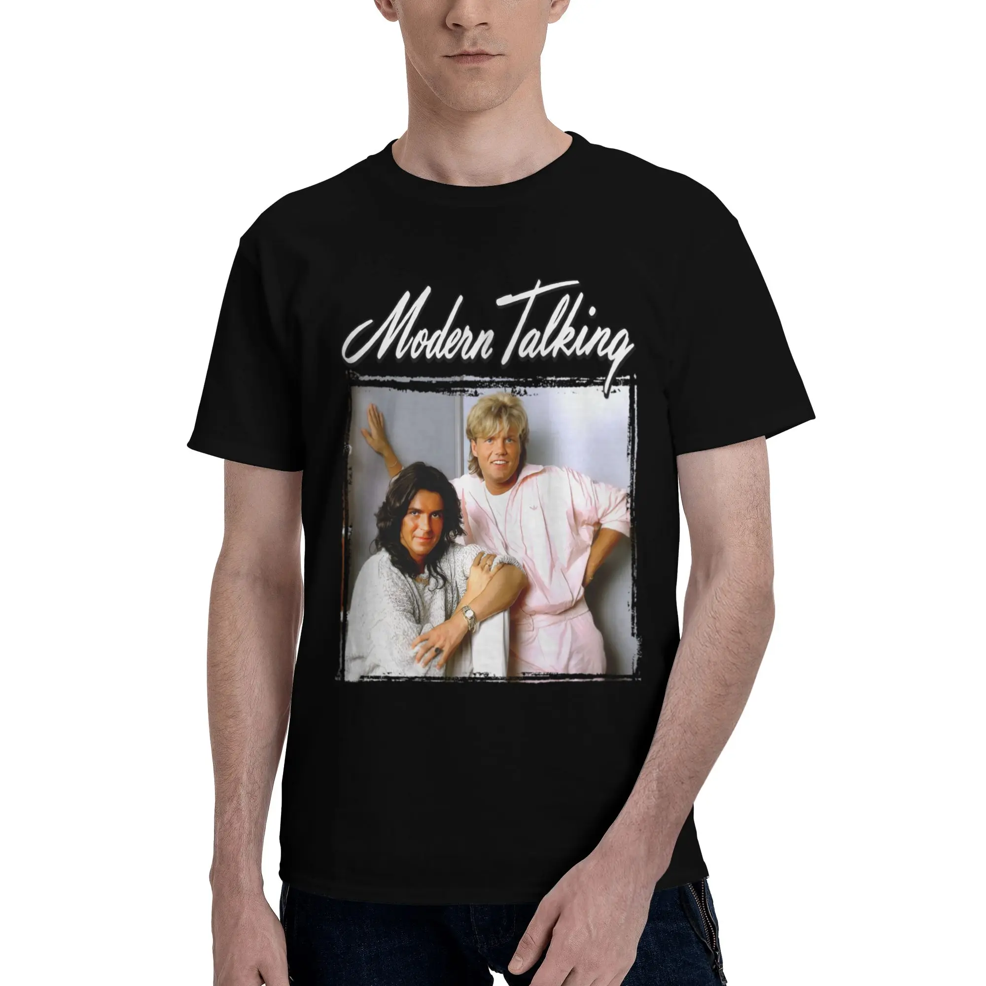

Male Retro Modern Talking Music Gift T Shirts Streetwear Short Sleeves Pure Cotton Colthing Leisure Novelty Graphic Tees Shirt