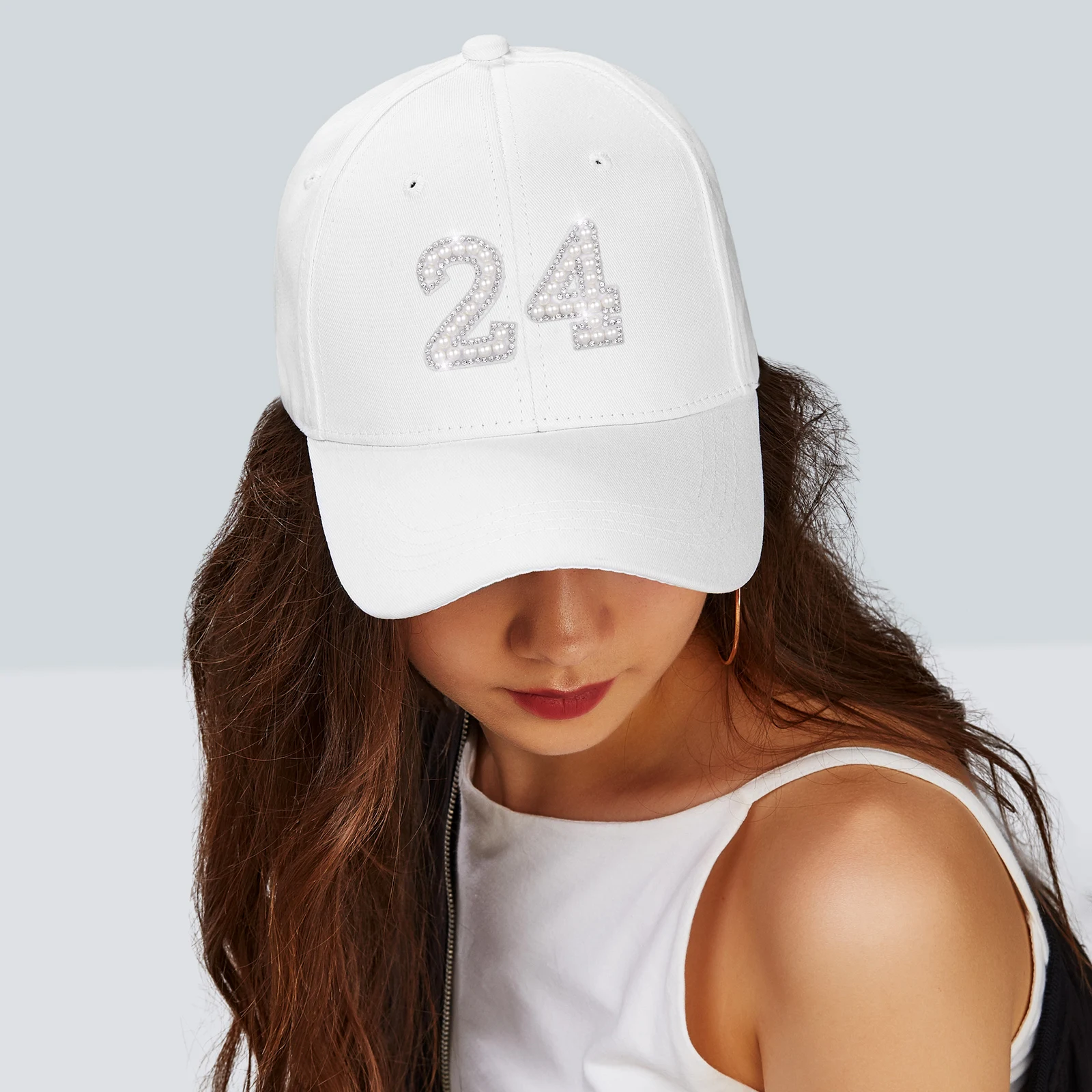 Stickers White 0-9 Removable Applique Iron Patches Rhinestone Pearl DIY Clothing Accessories For Sweaters Shirts