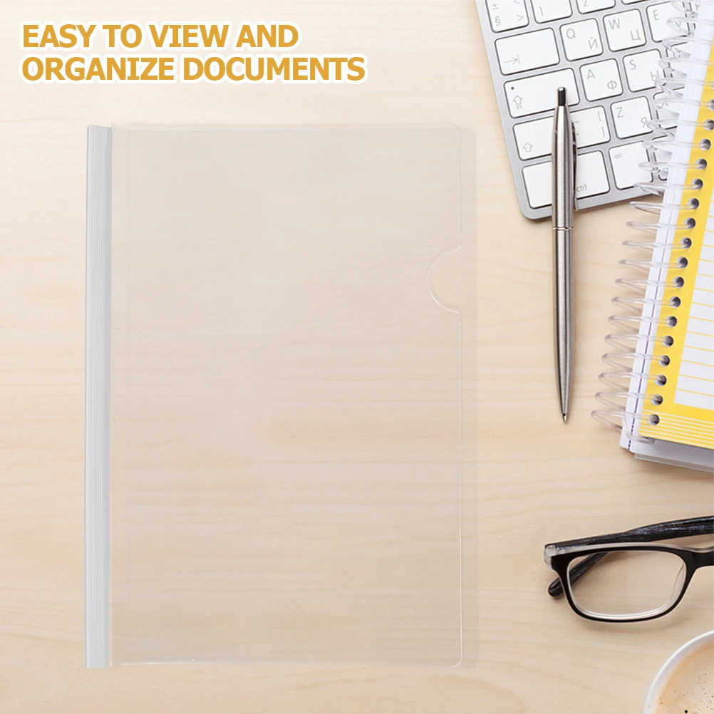 

20pcs Report With Sliding File Fixing Clip Bar Clear Document Folders File Organizer For Office School Resume B5 Size