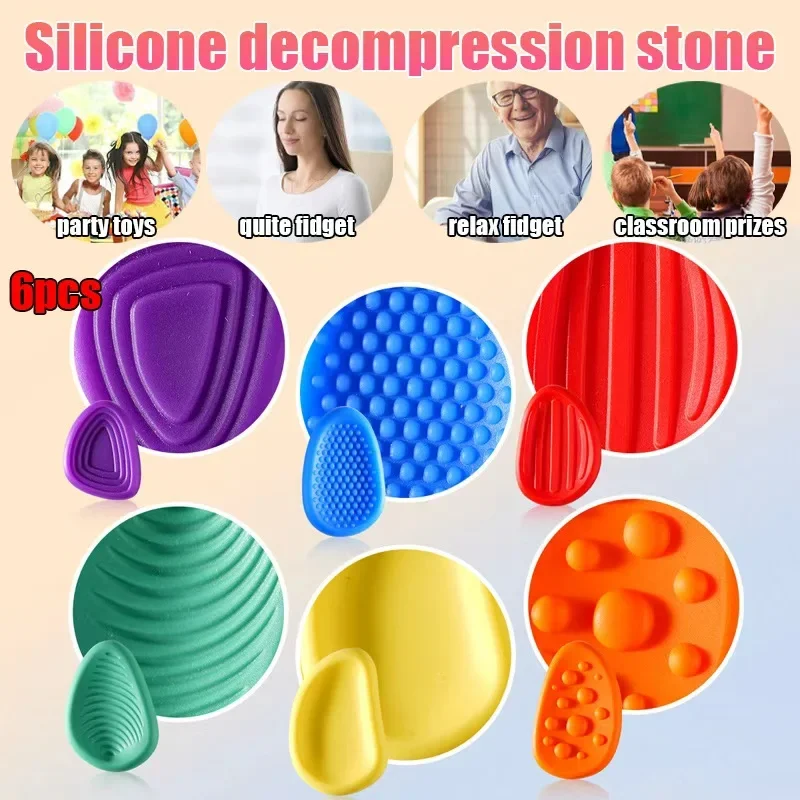 Jouets sensoriels pour enfants et adultes - 3/6 pièces - Jouet texturé pour soulager l'anxiété - Jouet anti-stress doux pour l'autisme, le TDAH - Outils apaisants