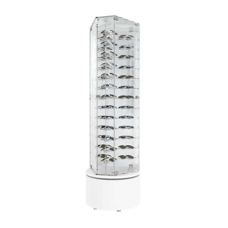 custom.Stock design custom sunglass store fixtures wood floor stand acrylic rotating eyewear optical displays cabinet