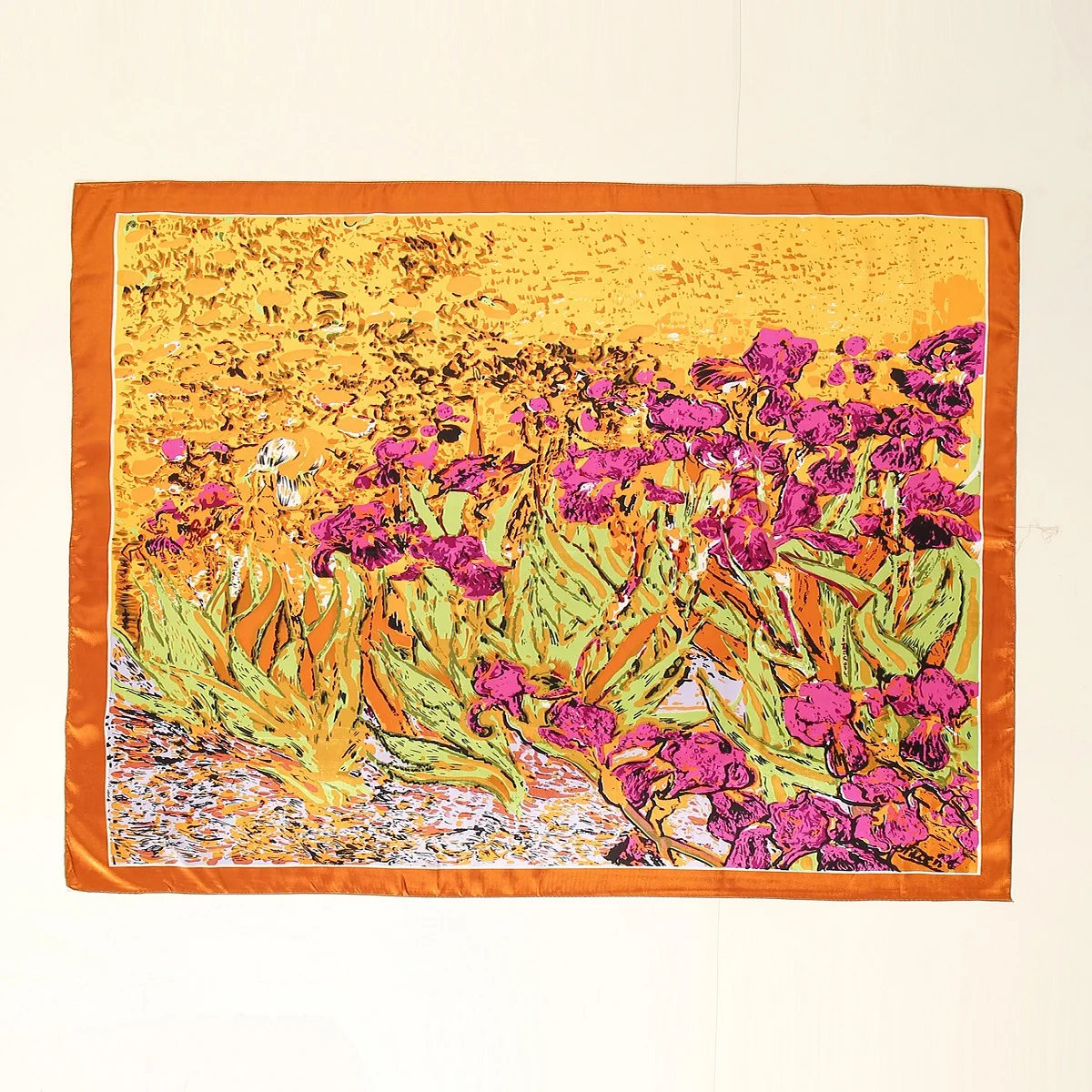 Pañuelo de seda con estampado Floral para mujer, Bandana cuadrada Popular de 85x85cm, 2024