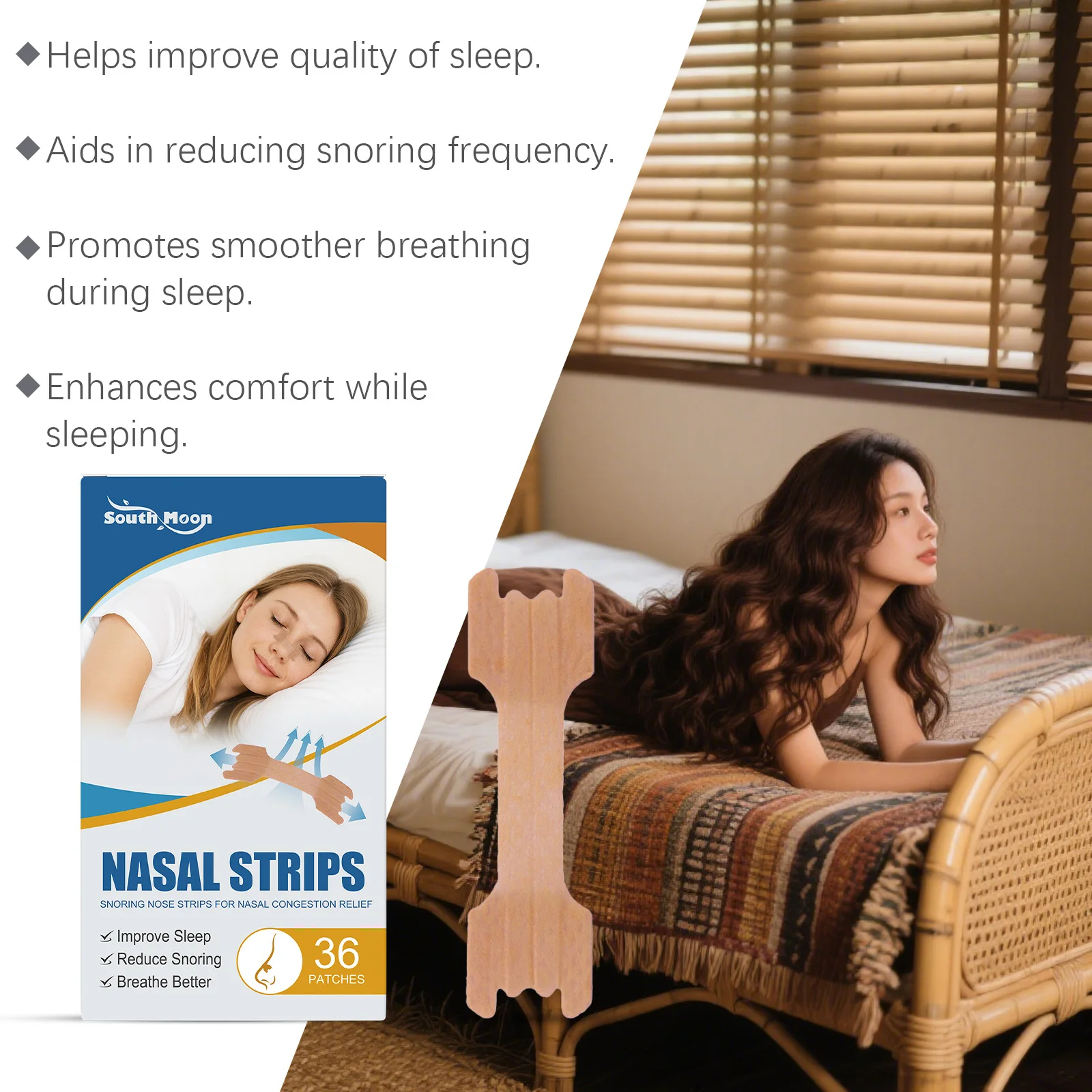 

Night Sleep Anti Snoring Nasal Strips Promote Breathe Easier Relieve Stuffy Nose Prevent Snoring Stop Respiratory Nasal Patch