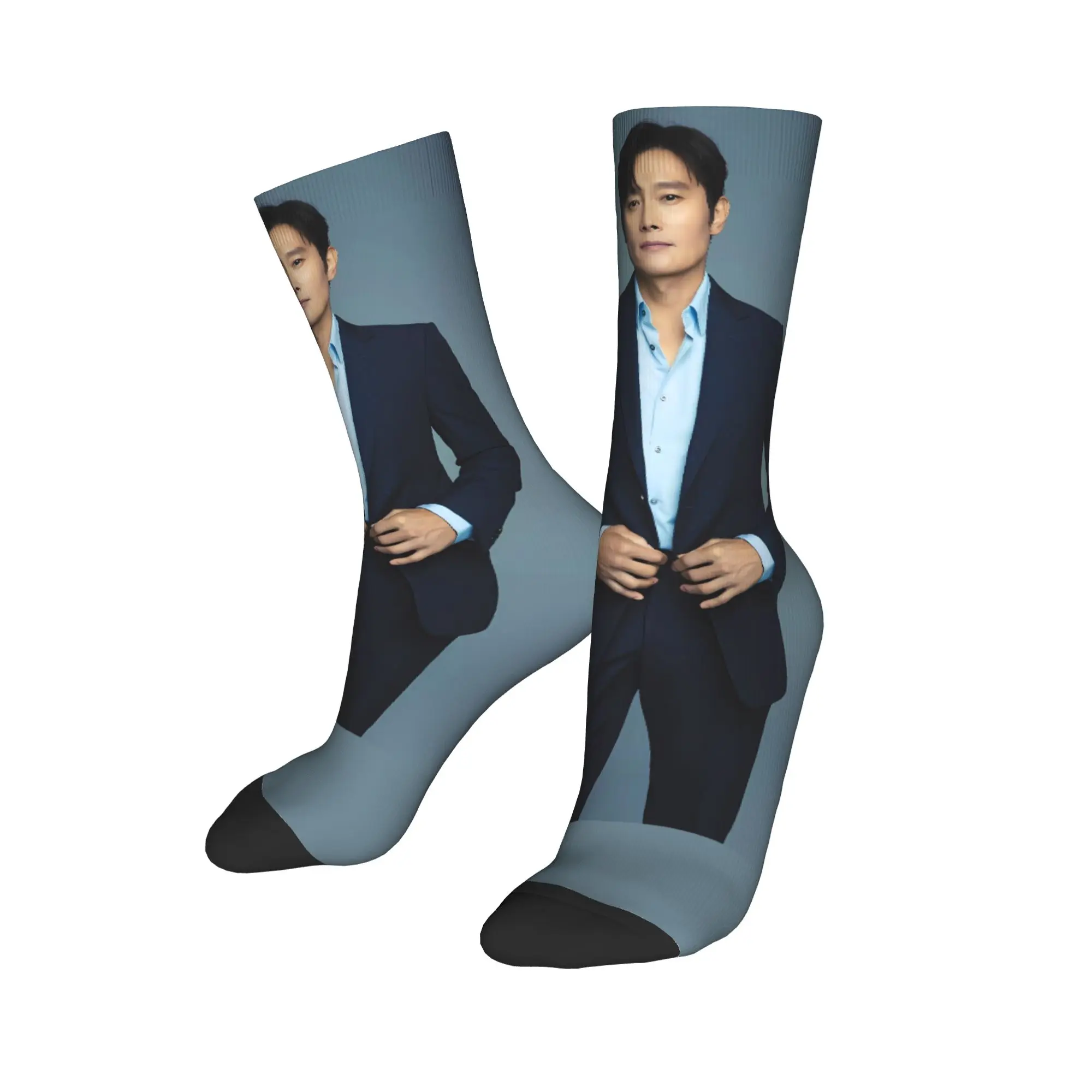 Lee Byung hun chaussettes bas graphiques chaussettes antidérapantes pour hommes de haute qualité hiver chaussettes d'extérieur drôles