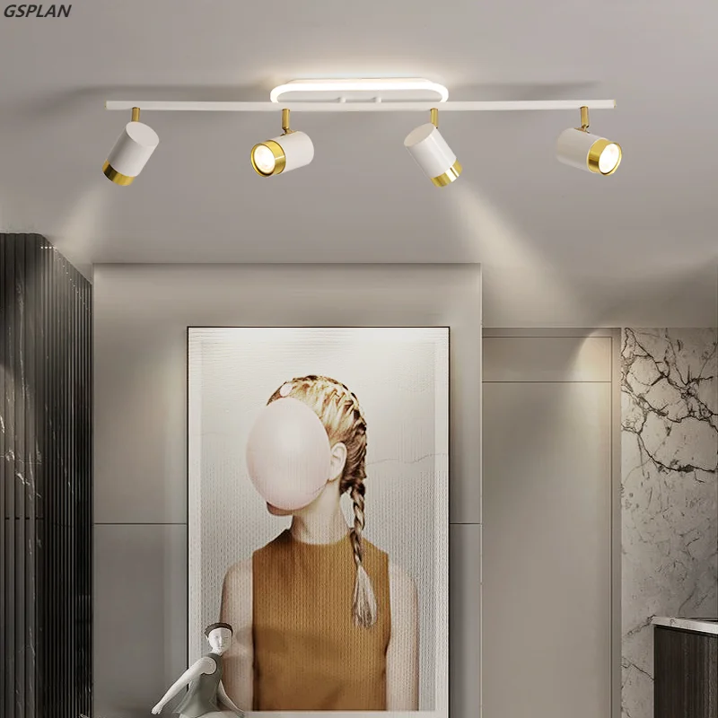 Imagem -03 - Lustres Led com Faixa Nórdica com Holofotes Luzes do Corredor da Varanda Decoração Preto e Branco Luminárias Sala de Estar e Quarto