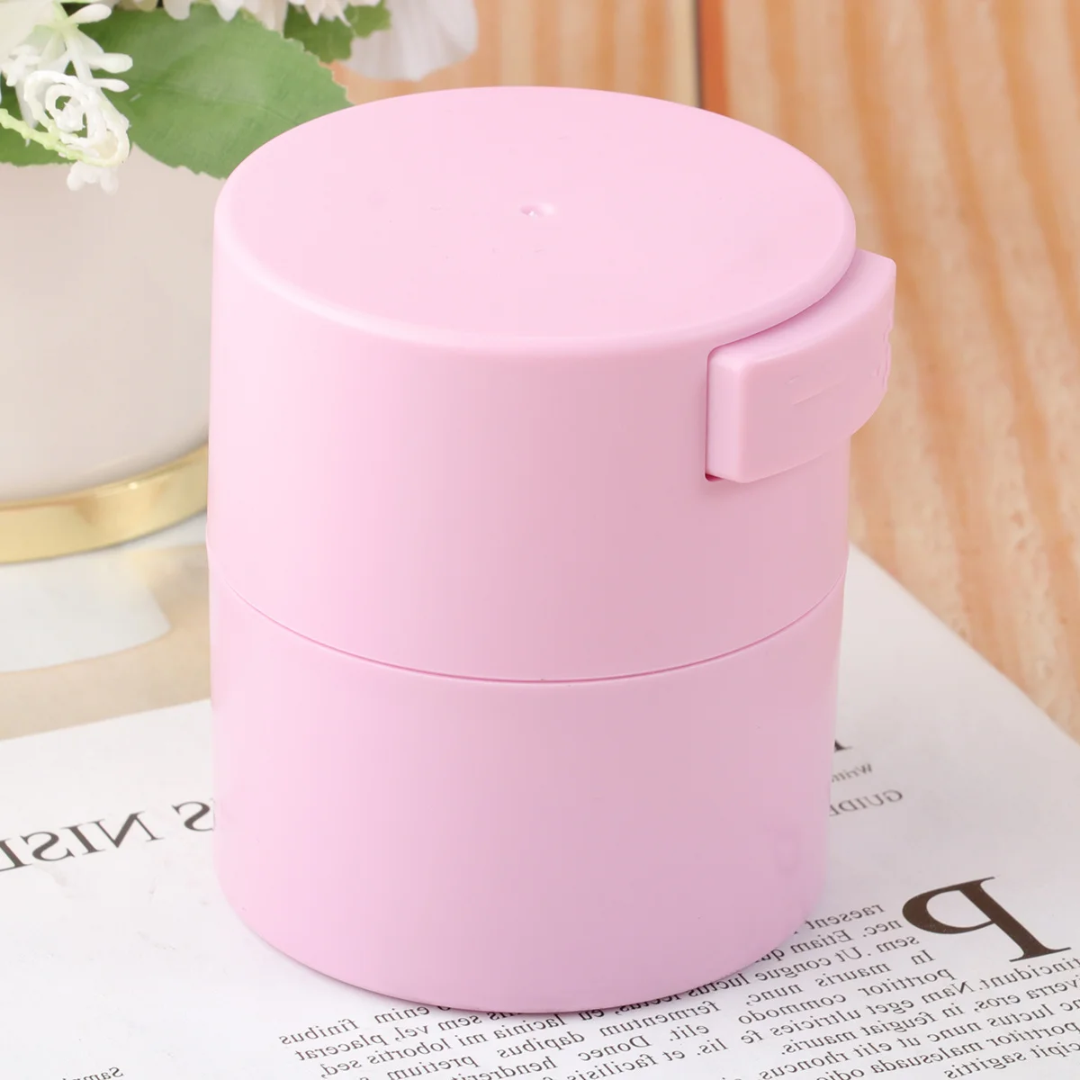 1pc まつげ接着剤収納ボックスポータブル防水ケース接着剤保存用大容量ジャーピンクまつげエクステンション