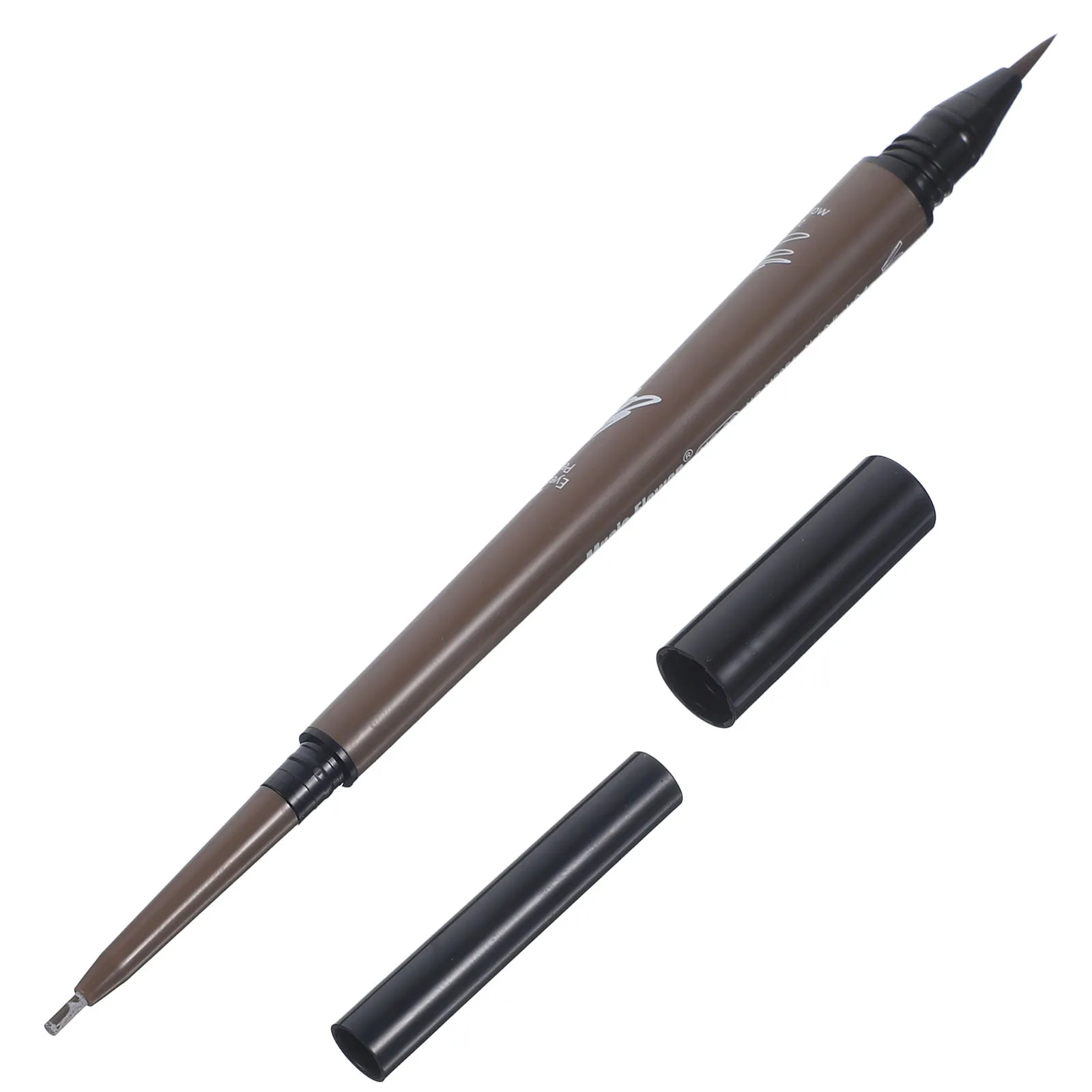 Lápis de sobrancelha de ponta dupla, marrom escuro, à prova d'água, de longa duração, caneta delineadora, acessório de maquiagem, lápis de sobrancelha