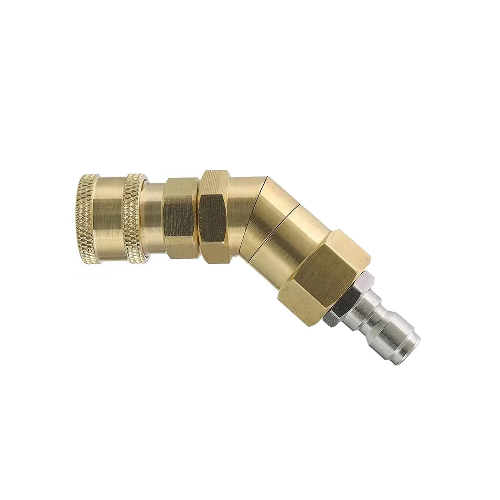 Easy Connection Pressure Washer Coupler High Pressure Coupler 360-degree Rotation Brass Construction Long-lasting