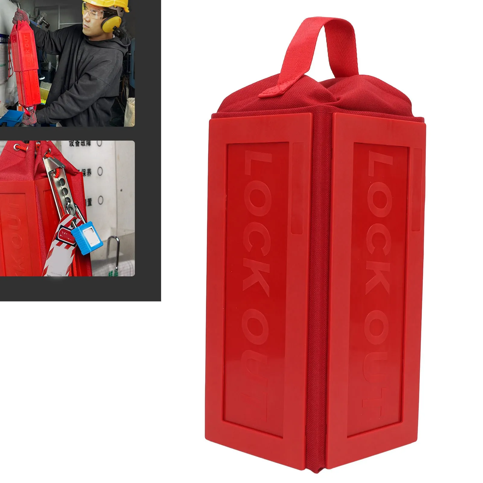 Electrical Plug Lockout Lock Bag High Temperature Resistant Tough  Resistant Safety Plug Lockout Tagout Bag for Controls