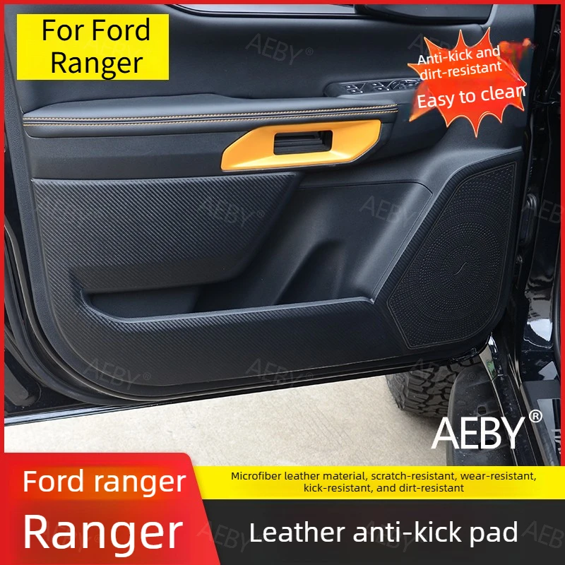 

Для Ford Ranger 2022-2026: Полный комплект кожаных накладок на пороги, защита центральных стоек, автомобильные аксессуары